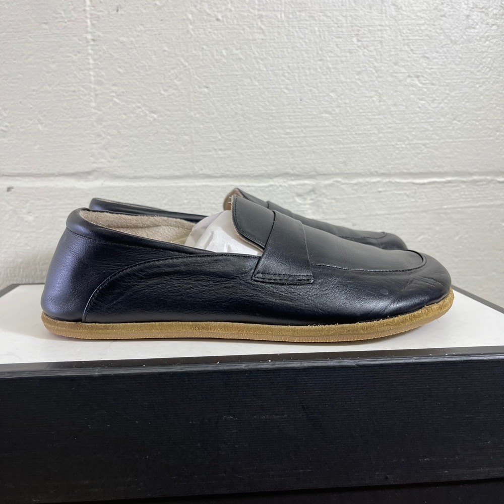 Anya's Shop Dalia Black Leather Penny Loafer Slip On Women's Size 39 EU/9 US